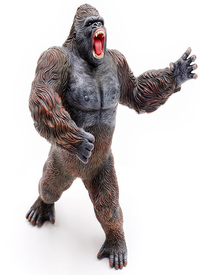 Higherbros Gorilla Action Figure Toys Standing Rampage Gorilla Fight Mode Gorilla Ape Solid Wild Animal Figurines for Kids Birthday and Home Decoration - Image 2